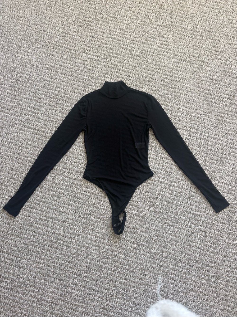 Black Long Sleeve Turtleneck Mesh Garage Bodysuit